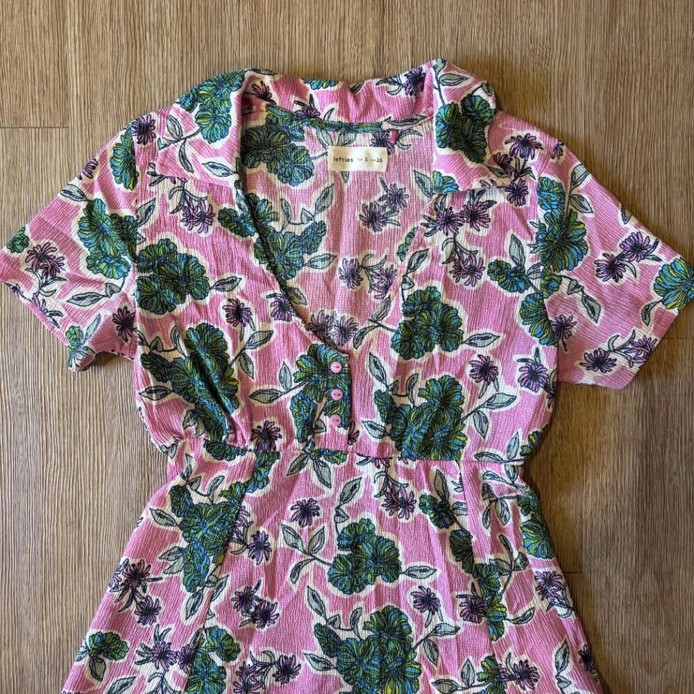 LEFTIES Floral Print Mini Dress - Size S - Picture 4 of 6